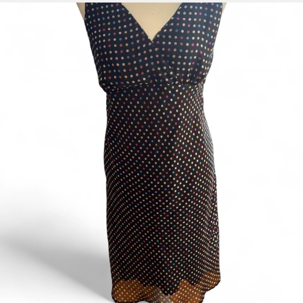 Elegant Black Polka Dot Midi Dress